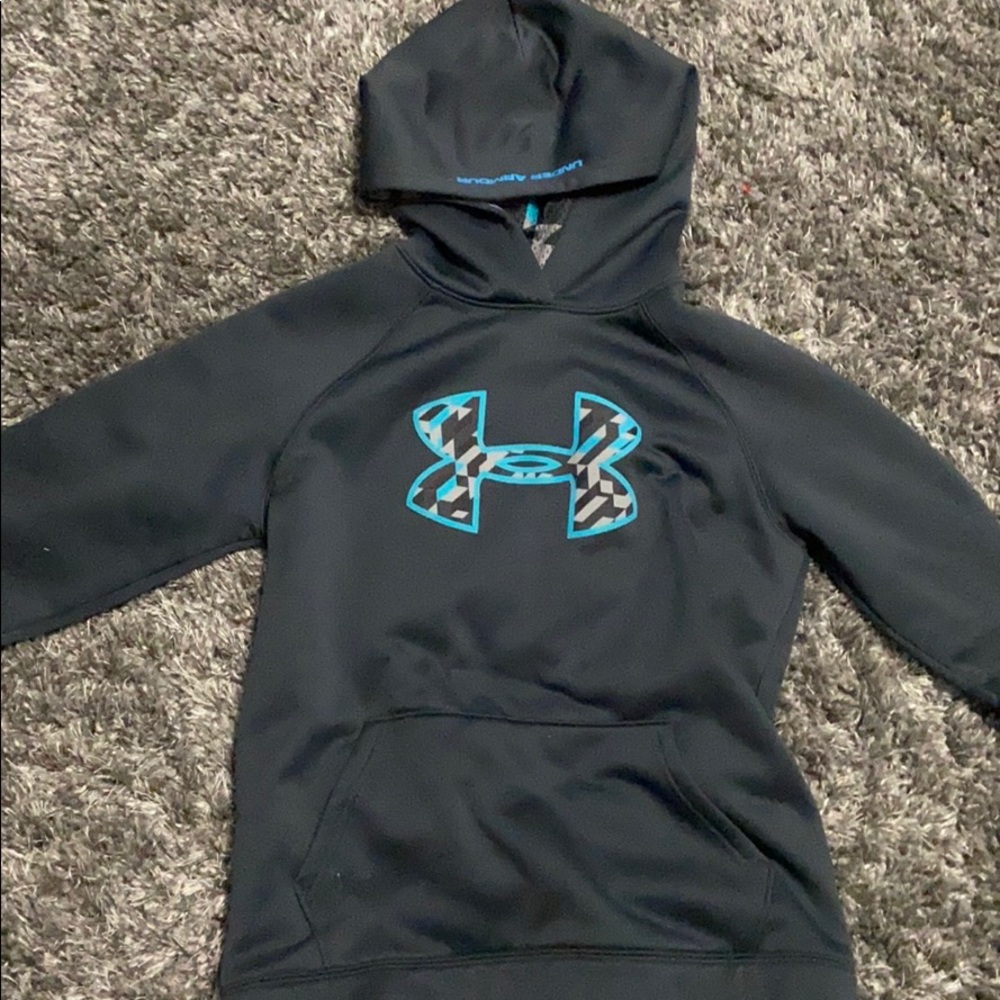Grey and blue under armor sweatshirt youth large
